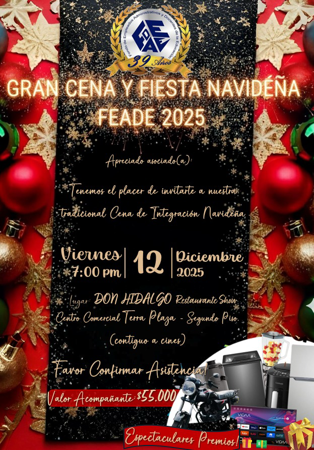 Flyer Cena Navideña FEADE 2025